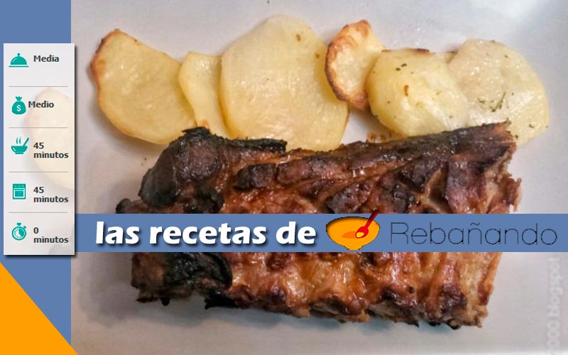 Costillar asado con patatas