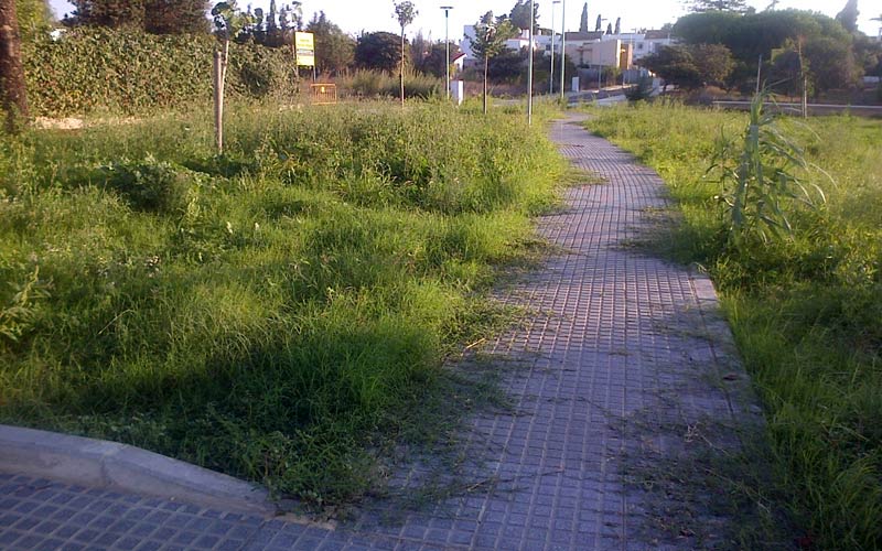 “Marín se olvida de la gran mayoría de parques y jardines de Chiclana y solo se preocupa de los ubicados en el centro”