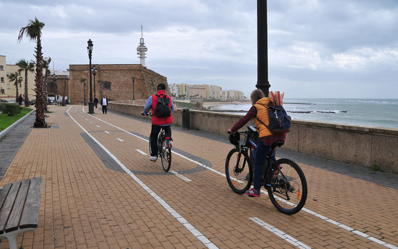 El futuro carril bici de Cádiz, en una web