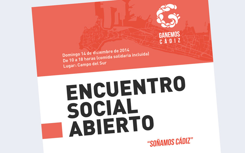 Ganemos Cádiz celebra este domingo un encuentro programático invitando a colectivos sociales y personas “que sumen y aporten”