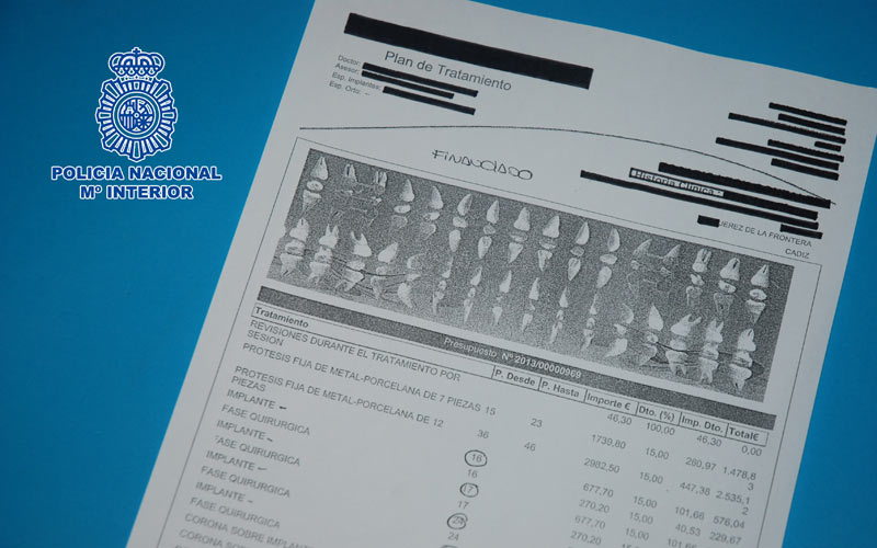 Desarticulada en Jerez una red dedicada a estafar a clínicas dentales financiando tratamientos mediante identidades robadas