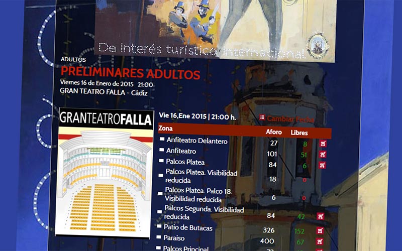 “Perfecto funcionamiento” de la venta de entradas de las preliminares del COAC 2015, tanto en taquilla como en internet