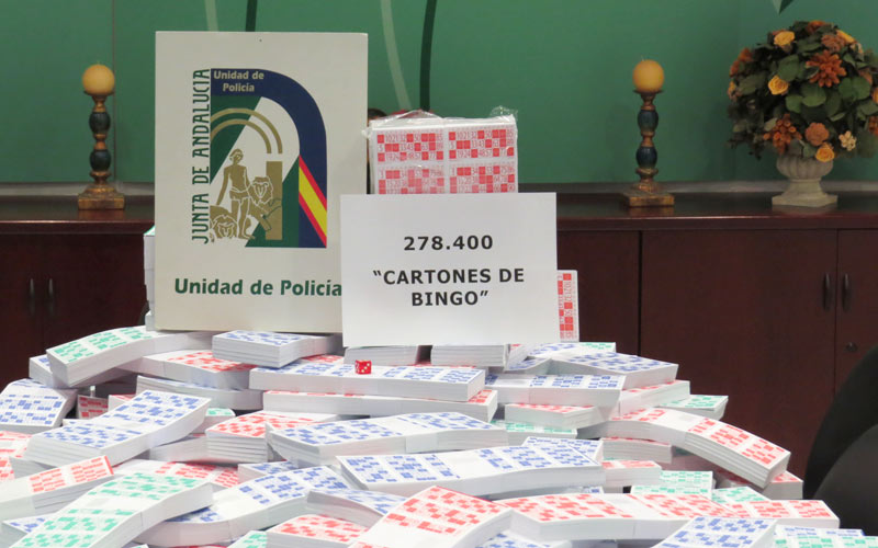 Intervenidos 278.000 cartones de bingo ilegal en la provincia de Cádiz que iban a distribuirse por diversos puntos de Andalucía