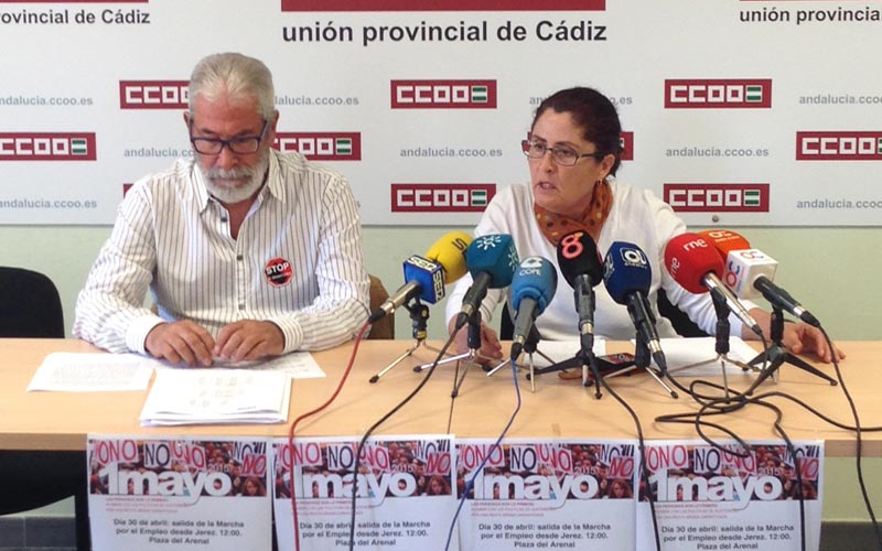 CCOO impulsa una ‘marcha’ entre Jerez y Cádiz coincidiendo con el Primero de Mayo para reivindicar “empleo, empleo y empleo”