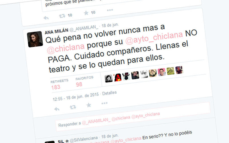 El nuevo Gobierno espera abonar “cuanto antes” la factura que se le adeuda a la actriz Ana Milán por una actuación de 2013