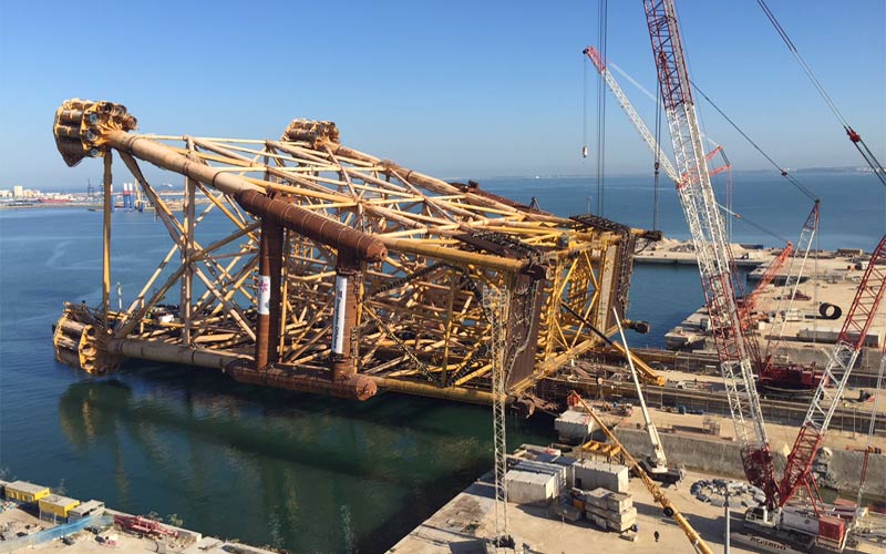 La enorme jacket del proyecto Mariner ‘made in’ Puerto Real viaja ya hacia el mar del Norte