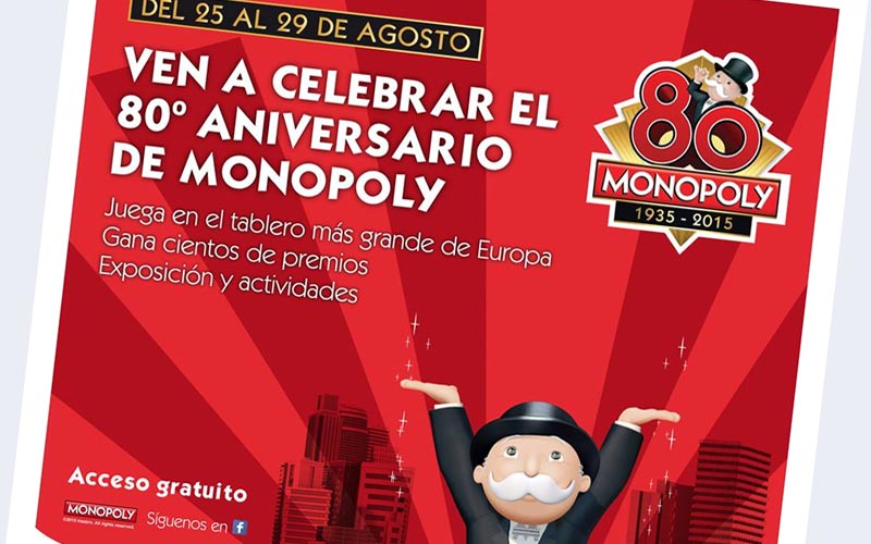 El centro comercial Bahía Sur se suma al 80 cumpleaños del Monopoly