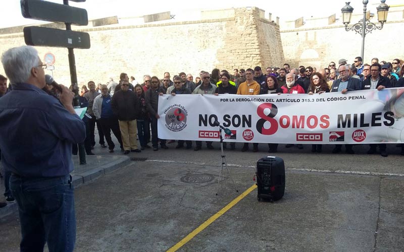 Cádiz también pide justicia para ‘los ocho de Airbus’ y respeto para el derecho a huelga