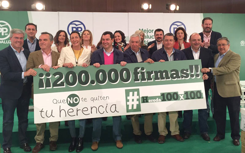 El PP recoge entre los gaditanos 6.000 firmas menos de las que pretendía para su campaña contra el impuesto de sucesiones