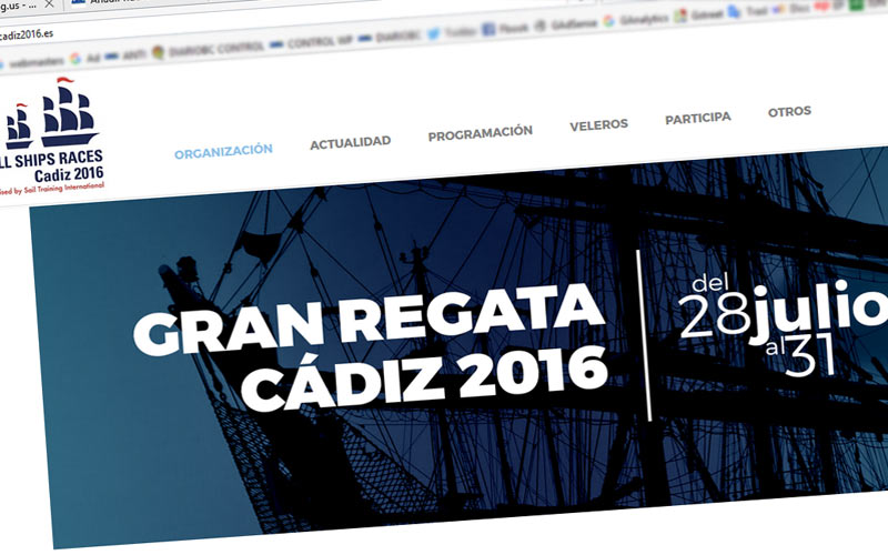 La escala gaditana de la Regata de Grandes Veleros 2016 ya cuenta con su propia web