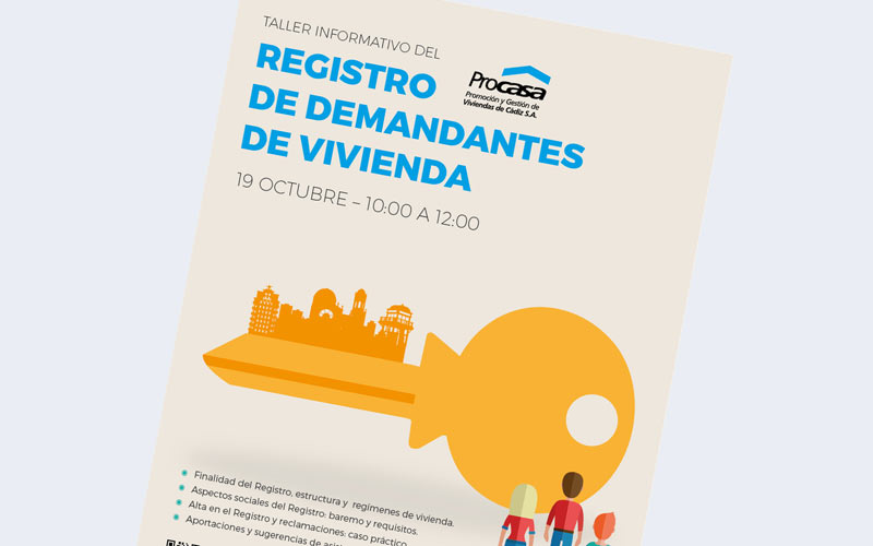 Convocado el primer taller informativo de Procasa para aclarar dudas sobre el Registro de Demandantes de Vivienda Protegida
