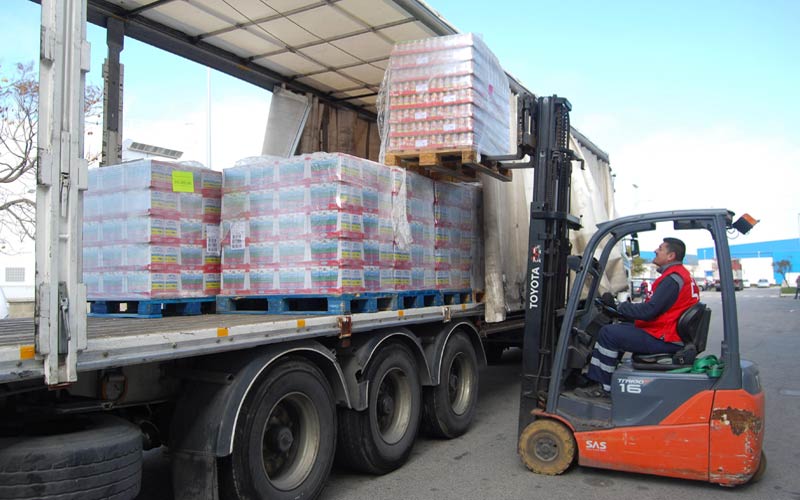 Llegan a la provincia de Cádiz otras 2.000 toneladas de alimentos para su reparto gratuito entre familias necesitadas