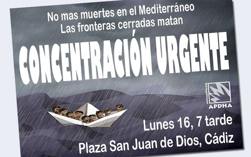Concentración de repulsa y dolor este lunes en Cádiz ante las nuevas muertes en el Estrecho y “la indiferencia de Europa”