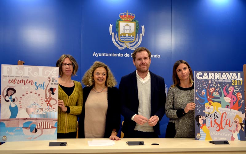 Fiestas desvela los carteles del Carnaval de La Isla y de la Feria del Carmen y de La Sal