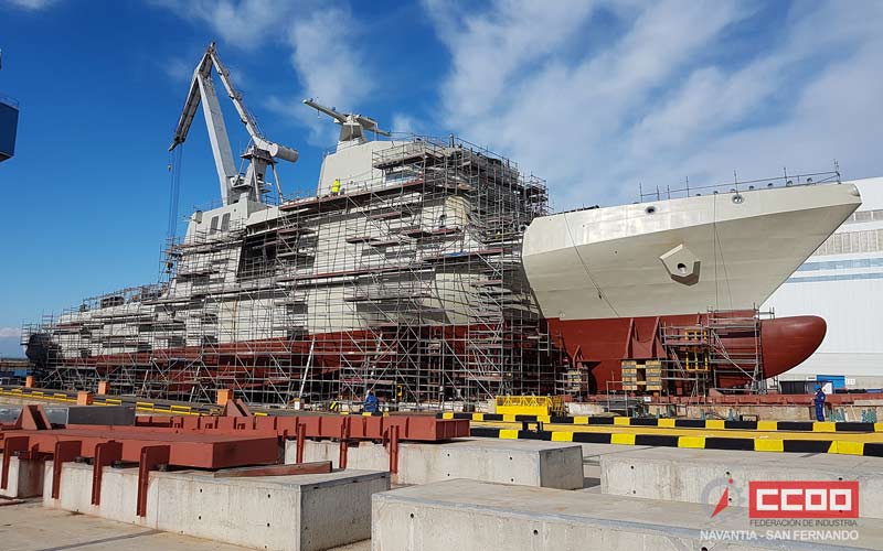 El ‘Audaz’ espera ya su botadura en el astillero isleño; está prácticamente acabado “con adelanto sobre la fecha prevista”