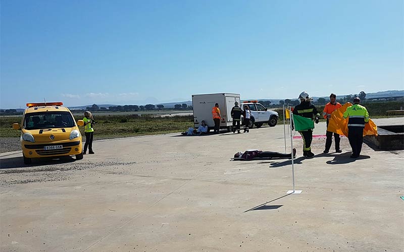 El aeropuerto de Jerez pone a prueba su plan de autoprotección con un nuevo simulacro de accidente aéreo