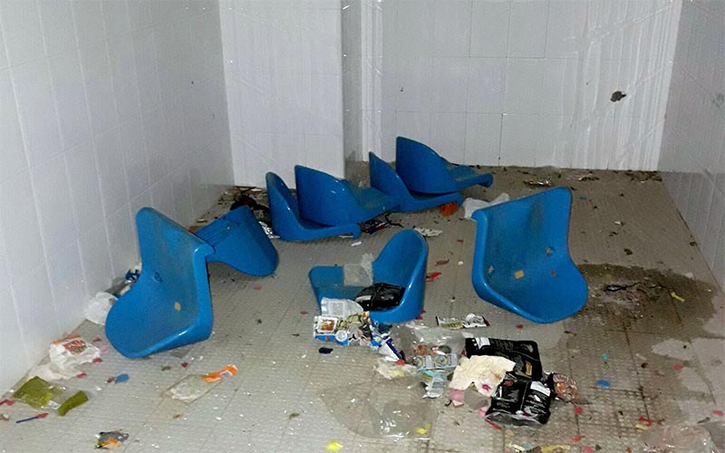 Arrasan con los vestuarios de la pista de barrio de La Bazán