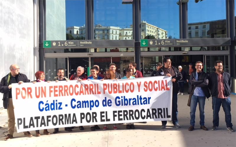 Cádiz vive su primera “semana de lucha por un tren público, social y sostenible” exigiendo inversiones en Cercanías y Medias Distancias