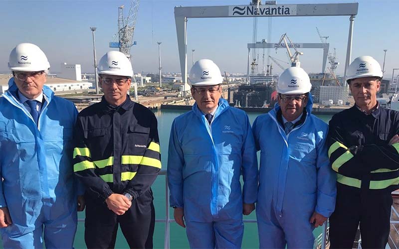“Momento histórico en los astilleros gaditanos con 14.000 empleos”, según Sanz, que repite que el contrato con Arabia “se está ultimando”