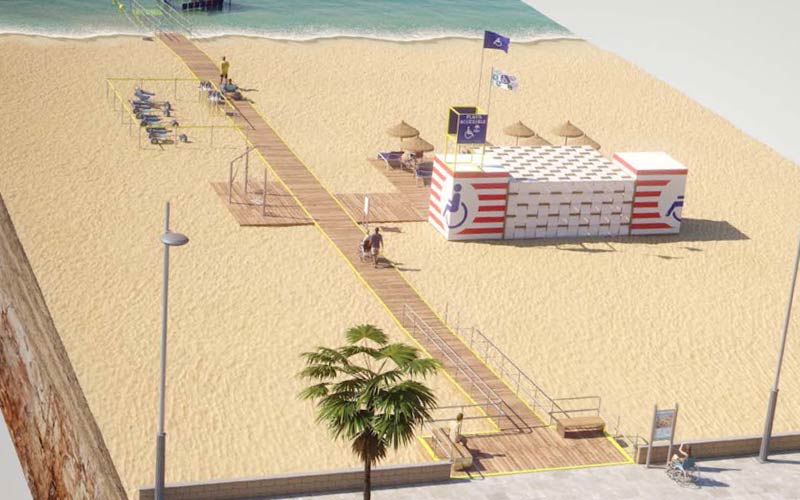 La playa de Camposoto, aún “más accesible” desde este verano