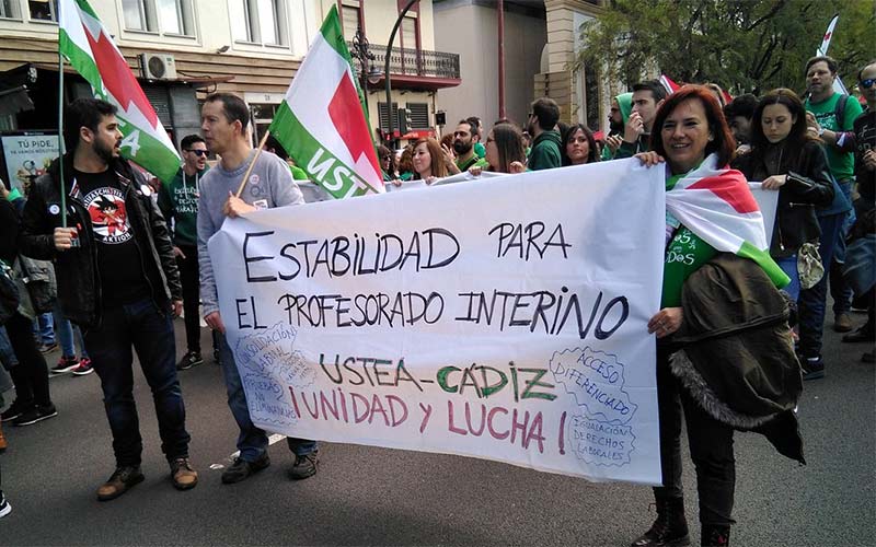 Jornada de lucha y reivindicación este viernes en Cádiz “por la estabilidad del profesorado interino”