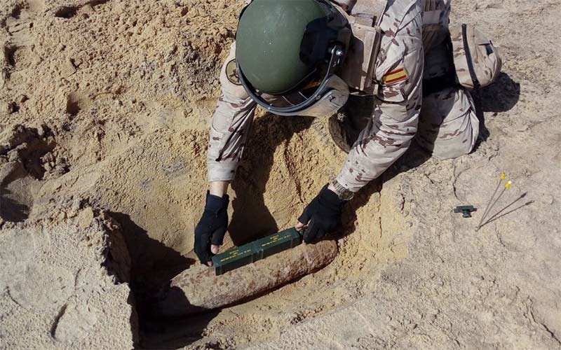 Otro proyectil, y con carga, en la playa de Camposoto