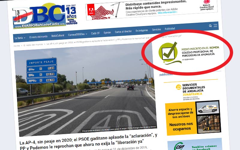 El ROMDA ‘avala’ la profesionalidad de DIARIO Bahía de Cádiz