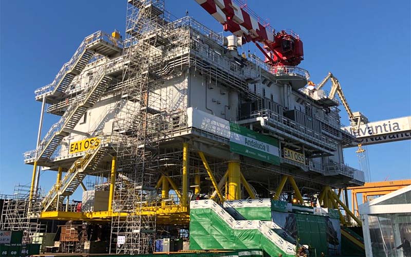 El astillero de Puerto Real entrega a Iberdrola en plazo la segunda subestación que construye, que viajará en agosto a aguas británicas