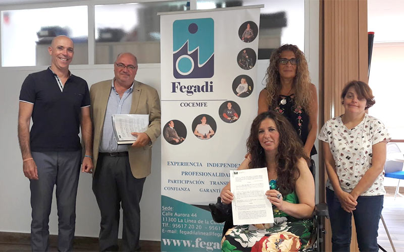 Salud y Fegadi firman un convenio para la mejora de la calidad de vida de personas con discapacidad en la Bahía y la Janda