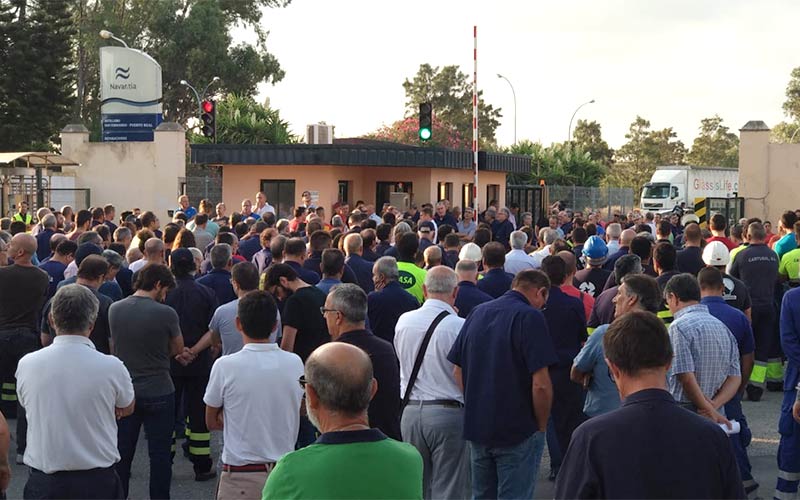 La alarma salta en Navantia San Fernando y sus trabajadores salen a la calle ante la incertidumbre alrededor del contrato con Arabia Saudí