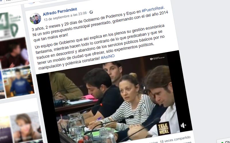 Podemos exige la dimisión del concejal andalucista Alfredo Fernández por ‘colgar’ un video manipulado “ridiculizando” a Fátima Pontones