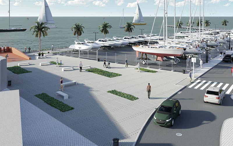 El “nuevo” muelle de Gallineras, a mediados de 2019