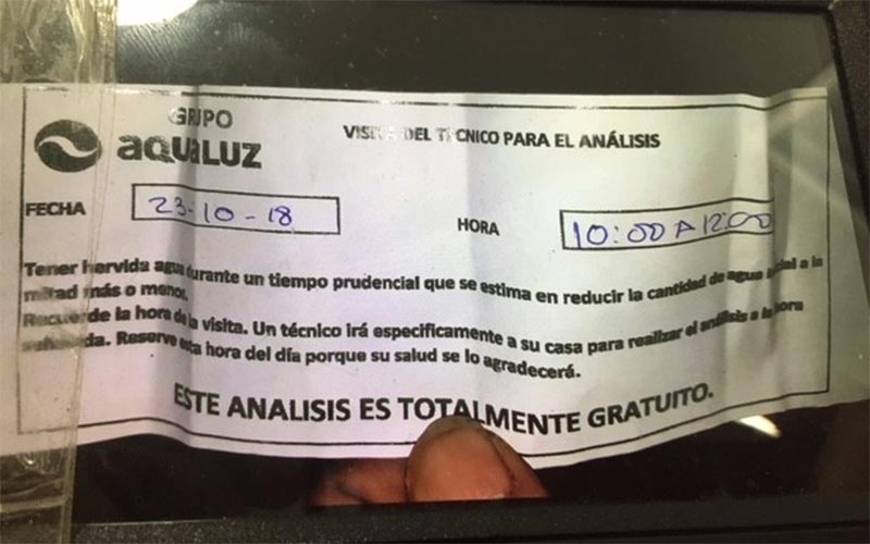 Hidralia garantiza la “calidad” del agua del grifo en San Fernando frente a campañas publicitarias de sistemas de descalcificación