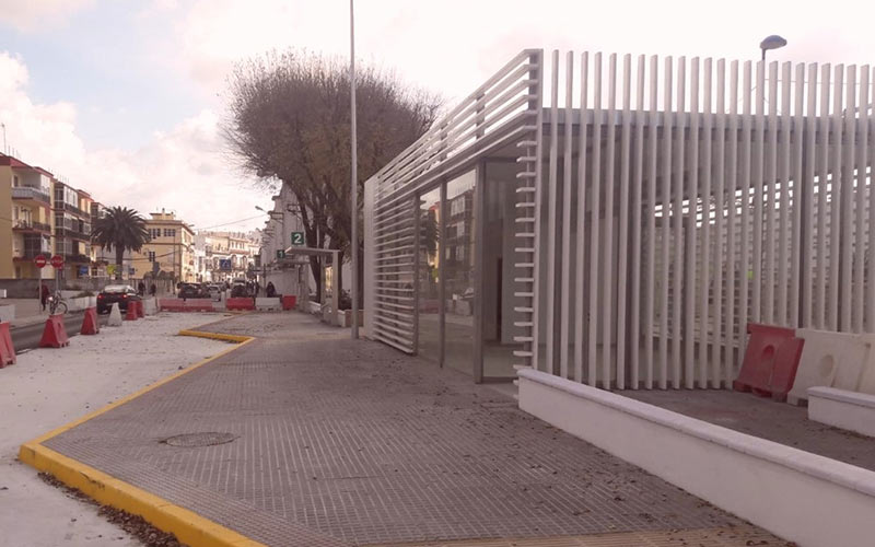 La obra del apeadero de autobuses de Chiclana, en su recta final