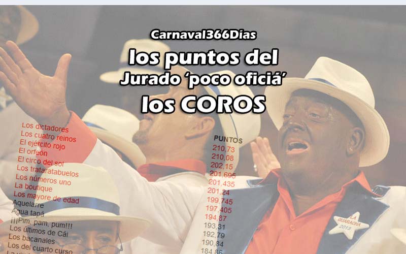 Los puntos de los coros (cuartos/semis)