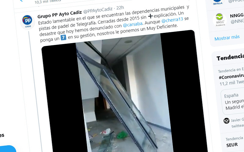 Piden explicaciones al PP tras grabar y difundir un vídeo de los actos vandálicos en las pistas del Telegrafía antes de denunciarlo a la Policía