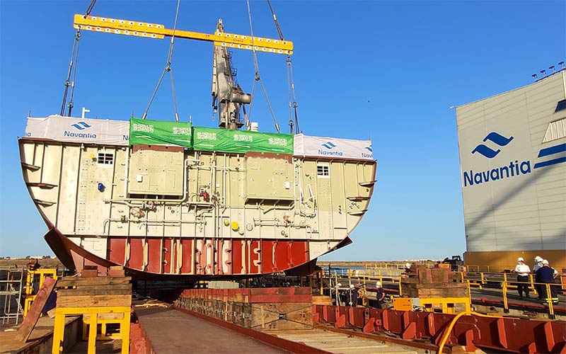 Navantia destaca la “buena marcha” del contrato para Arabia Saudí al superar otro hito: la puesta de quilla de la tercera corbeta