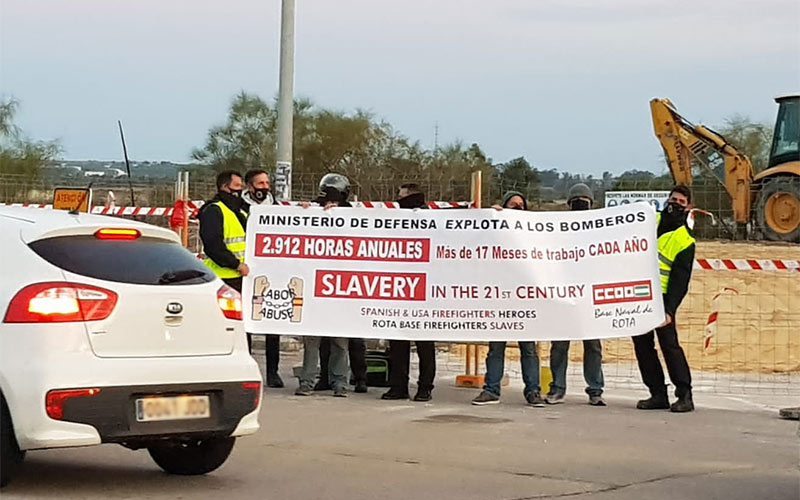 El acuerdo franquista entre España y EEUU ampara la “esclavitud”: los bomberos de la Base Naval de Rota trabajan 56 horas semanales