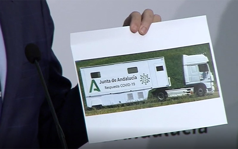Un nuevo camión itinerante del SAS destinado a la provincia gaditana podrá hacer test masivos de antígenos en localidades concretas