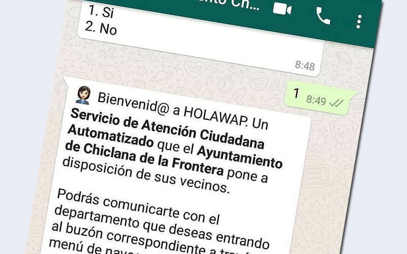1.100 chiclaneros interactúan ya con el Ayuntamiento vía Whatsapp