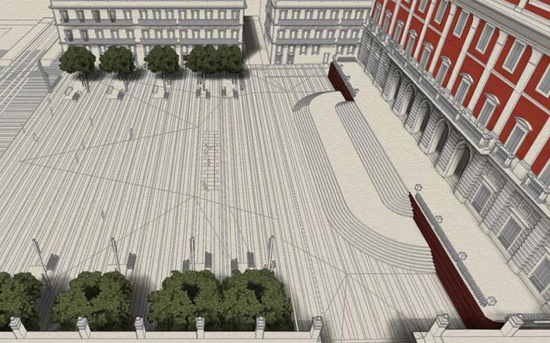 Carlos III y la vara castellana, ‘presentes’ en la futura plaza del Rey