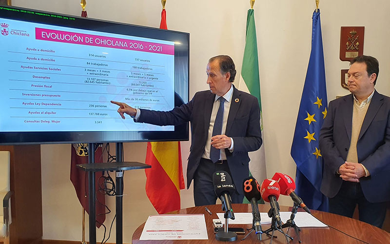 Román presume de la salud económica del Ayuntamiento chiclanero; cierra 2021 con un remanente de Tesorería positivo de 9,6 millones