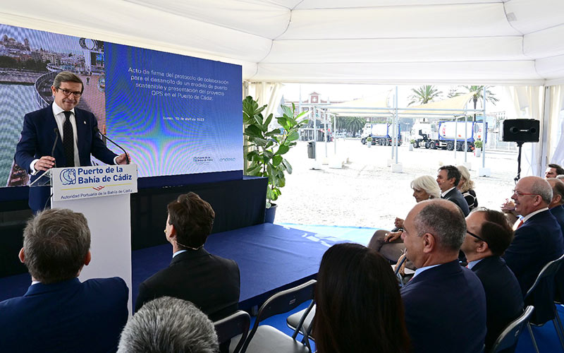 El ‘enchufe’ para los cruceros que atraquen en el Puerto de Cádiz, “referente en sostenibilidad”, estará operativo a finales del verano de 2024