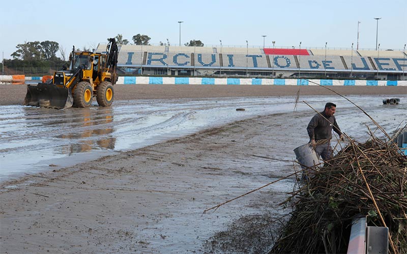 El circuito de Jerez trabaja ya para volver a la normalidad tras los daños sufridos por las lluvias