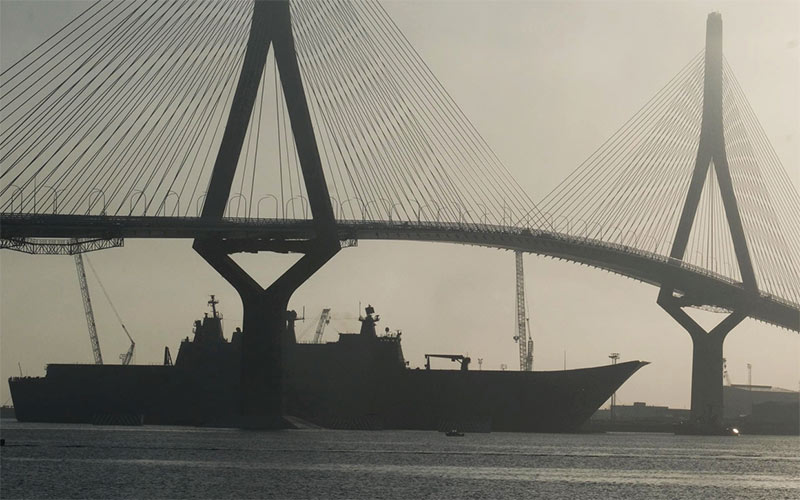 El mayor barco de guerra de la Armada española pasará hasta seis meses en Navantia Puerto Real