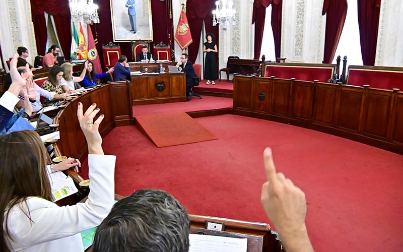 El pleno imposible de Cádiz: protestas de la ayuda a domicilio y Emasa, abandono de PSOE y AIG y un alcalde insensible a la municipalización