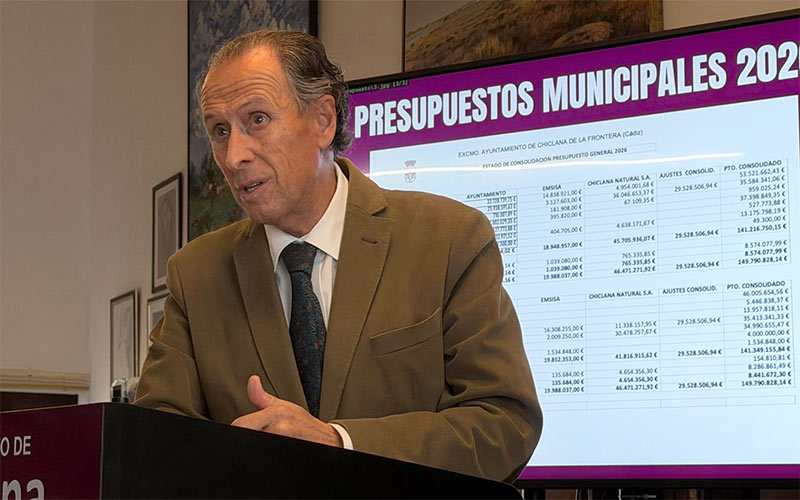 El presupuesto para 2026 también será el “más alto” de la historia de Chiclana, casi 150 millones