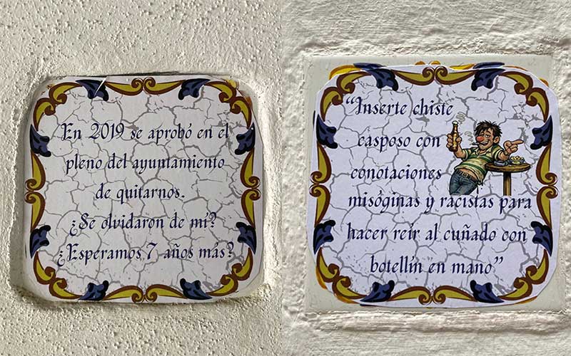 “La igualdad también debe reflejarse en las paredes”: vuelven a poner el foco en los azulejos misóginos y machistas del callejón Cróquer