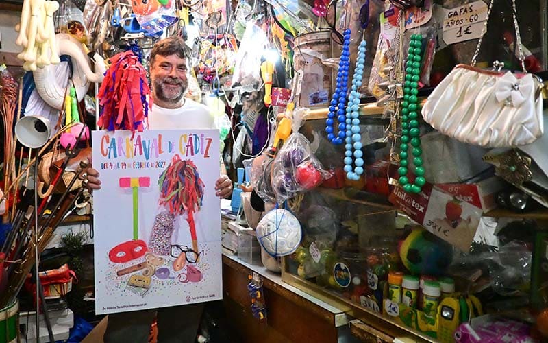 Pepe Baena regala un cartel “sencillo, sencillo, sencillo” al próximo Carnaval de Cádiz 2027