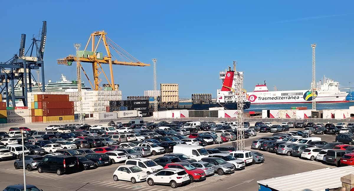 Zona de contenedores todavía en el muelle Reina Sofía - DBC